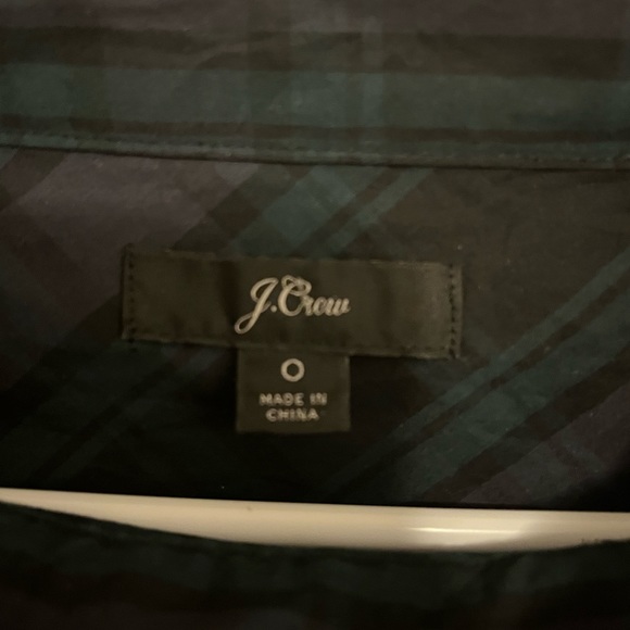 J. Crew Funnel Neck Black Watch Plaid Jewel Top sz 0 - Picture 5 of 7